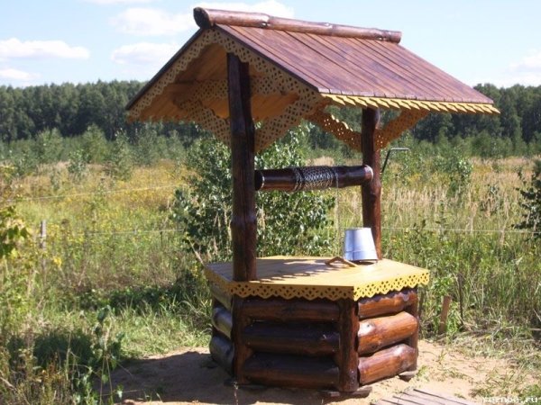 Колодец из сруба с крышей