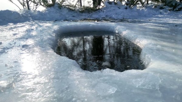 Баня купание в проруби