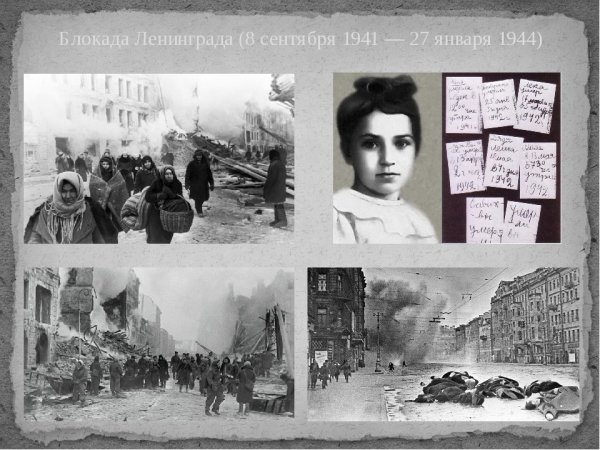 Блокада Ленинграда 8 сентября 1941 27 января 1944