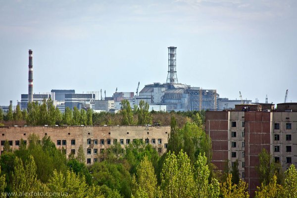 Вид с 16 этажки Припять