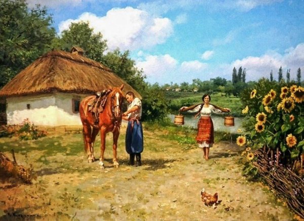 Картина Кубань Кубанские казаки