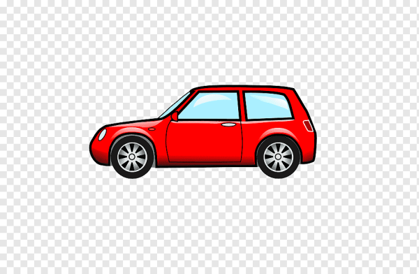 Красный автомобиль нарисованный