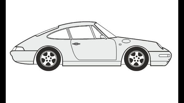 Порше 911 нарисованный сбоку