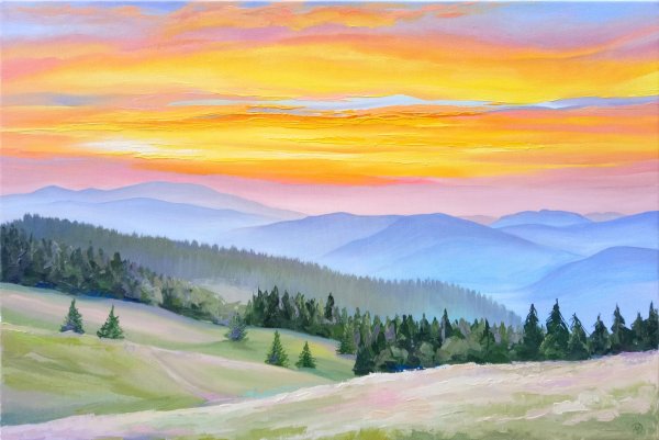 "Линейная перспектива" - пейзаж "Тоскана"