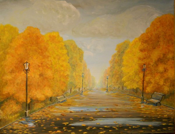 Горы воздушная перспектива гуашь