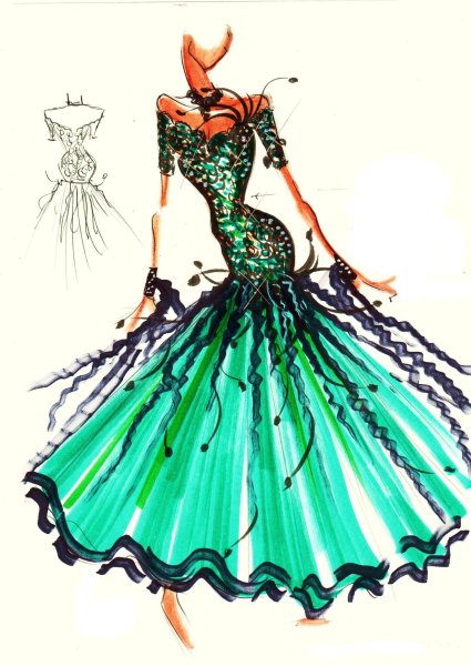 Эскиз бального наряда