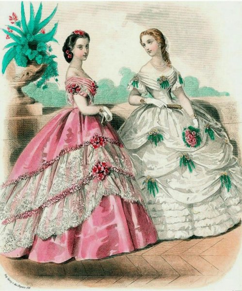 Бальный кринолин 19 век