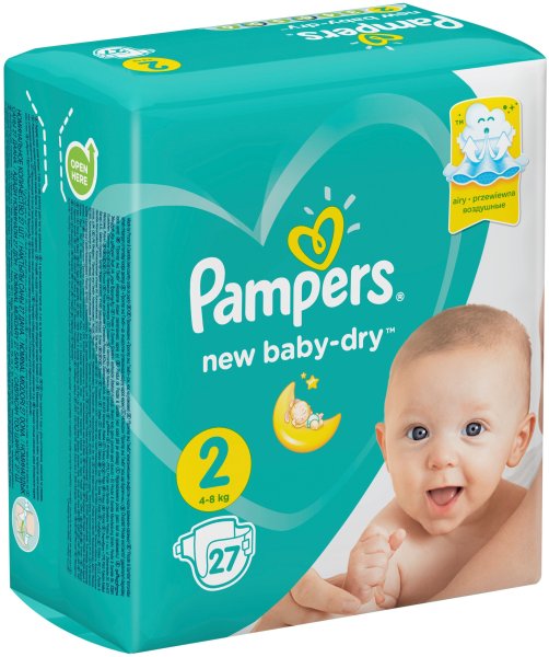 Pampers подгузники New Baby Dry 2 (4-8 кг) 27 шт.