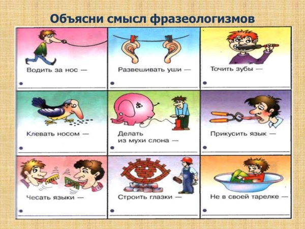 Фразеологизмы рисунки