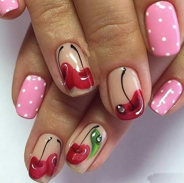 Маникюр вишня