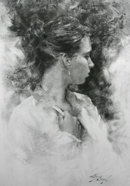 Casey Baugh портреты углем