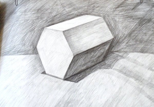 Шестиугольная Призма гипсовая