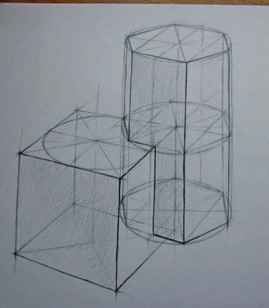 Шестигранная Призма цилиндр куб врезка