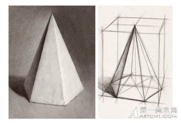 Четырехгранная пирамида рисунок Академический