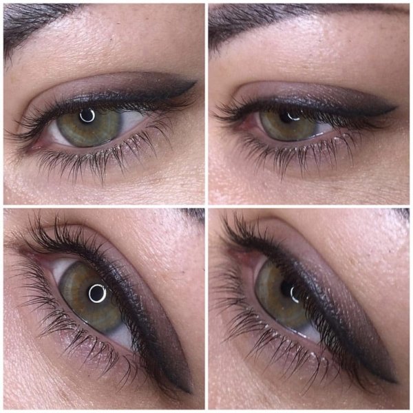 Татуаж век стрелки с растушевкой