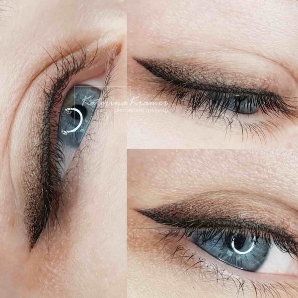 Перманент стрелки на глазах с растушевкой