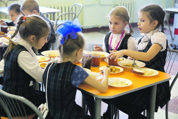 Ученики в столовой