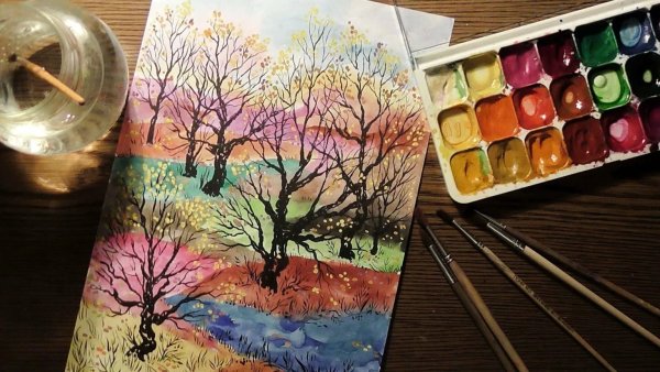 Рисунки красками
