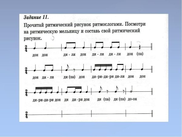 Ритм длительности нот ритмические упражнения