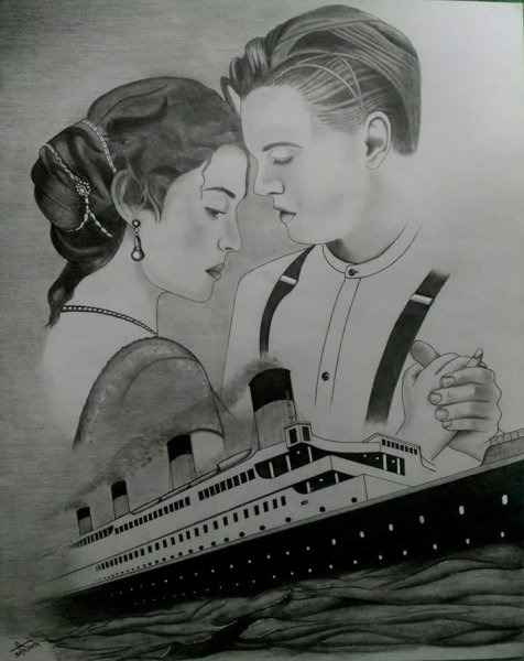 Титаник рисунок сбоку