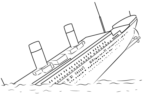 Титаник тонет Айсберг