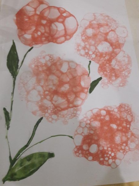 Техника рисования мыльными пузырями