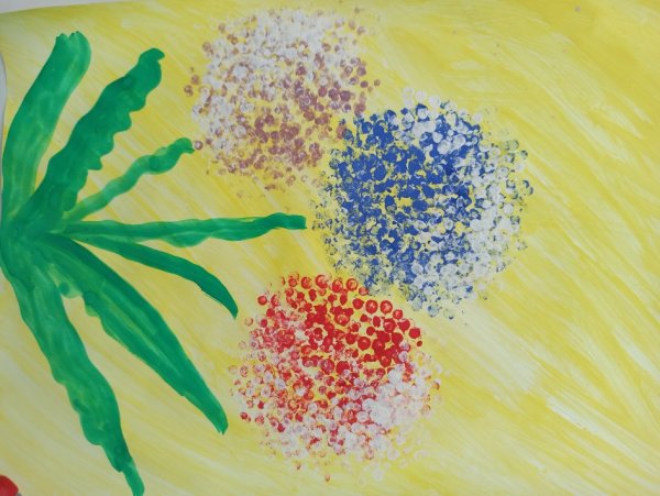 Цветы нетрадиционная техника рисования