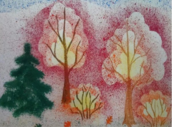 Нетрадиционная техника рисования набрызг в детском