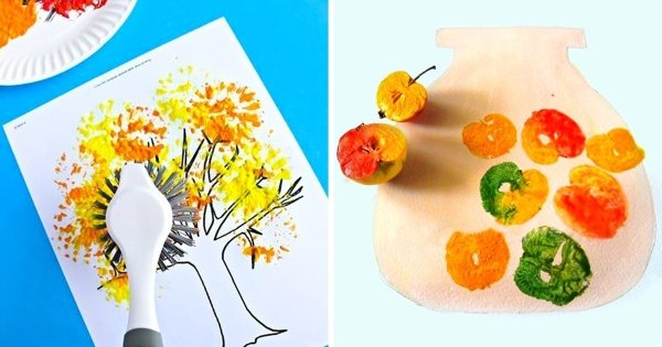 Рисование овощи нетрадиционной технике