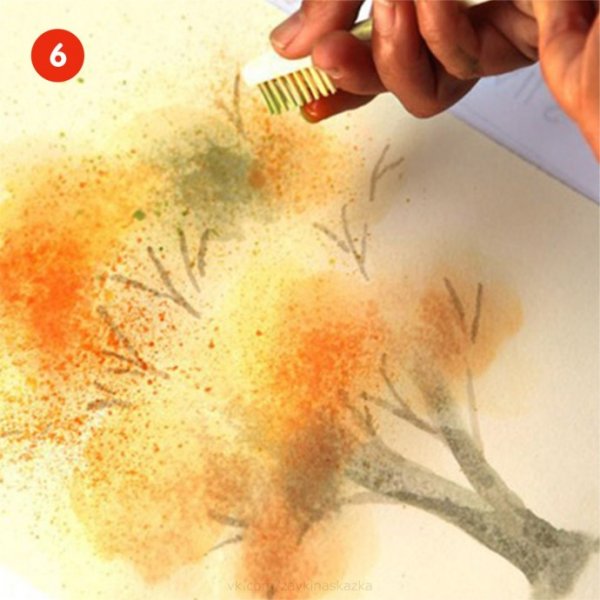 Рисование методом напыления набрызг