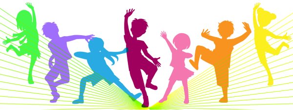 Танцующие дети на прозрачном фоне