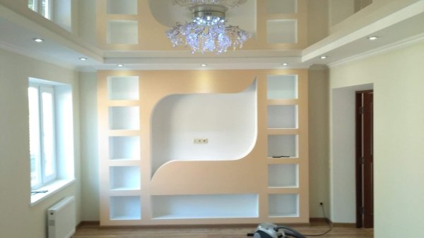 Потолок фигура из гипсокартона для зала