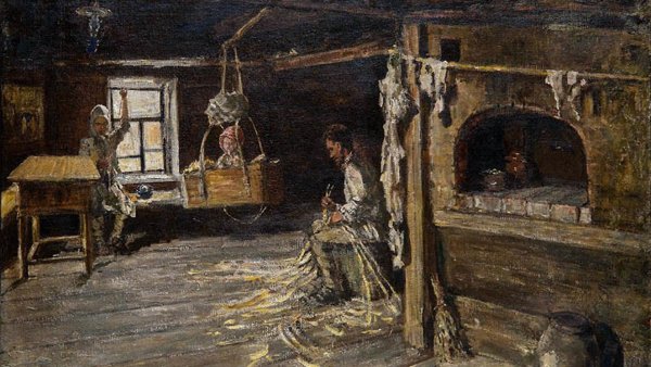 Василий Максимов «внутренний вид избы», 1869 го