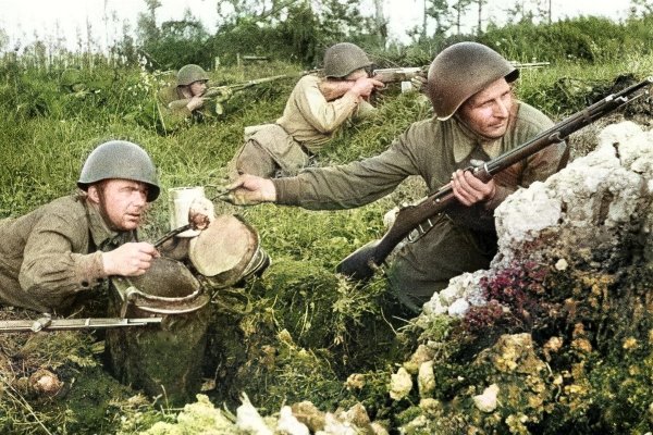 Солдаты в окопах война 1941-1945