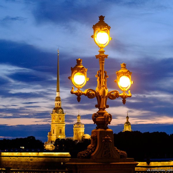 Троицкий мост фонари в Санкт-Петербурге