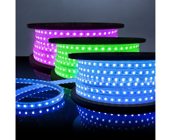 Лента светодиодная 220v 14.4w 60led 5050 ip65,Мульти, 50 м