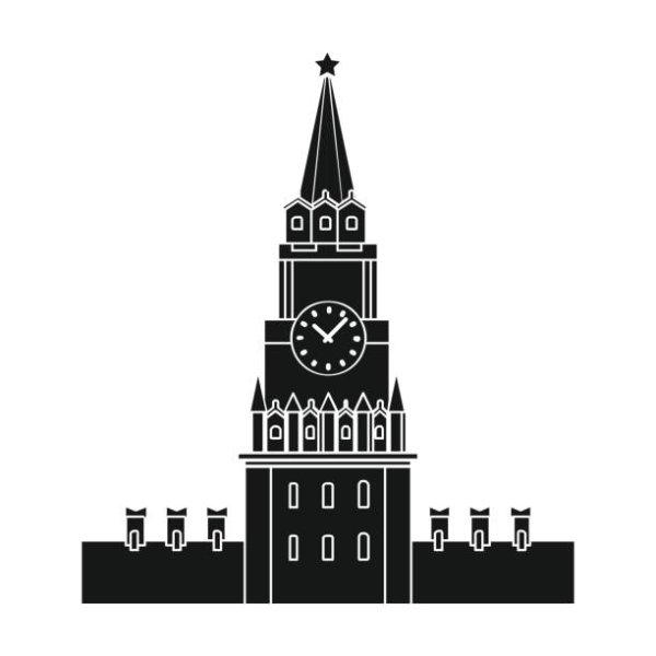 Спасская башня силуэт вектор