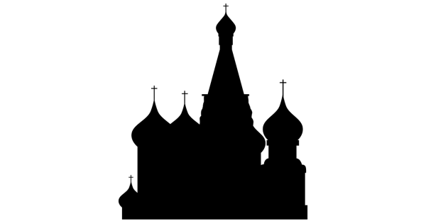 Силуэт церкви Василия Блаженного в Москве