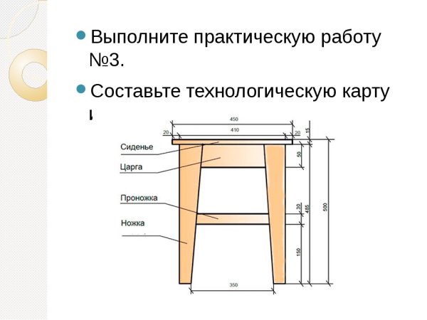 Эскиз табуретки по технологии