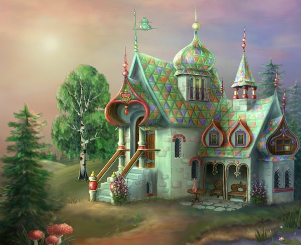 Тридевятое царство дворец акверель