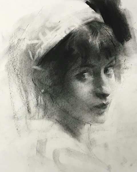 Casey Baugh портреты углем