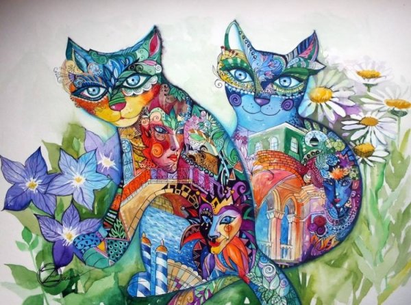 Оксана Заика коты картины