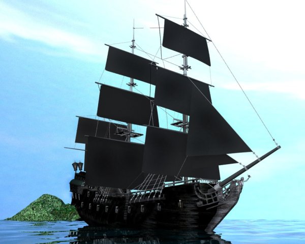 Галеон корабль черная Жемчужина