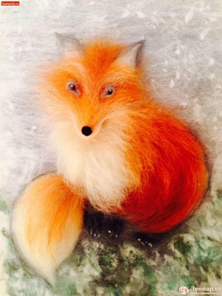 Шерстяная акварель лиса