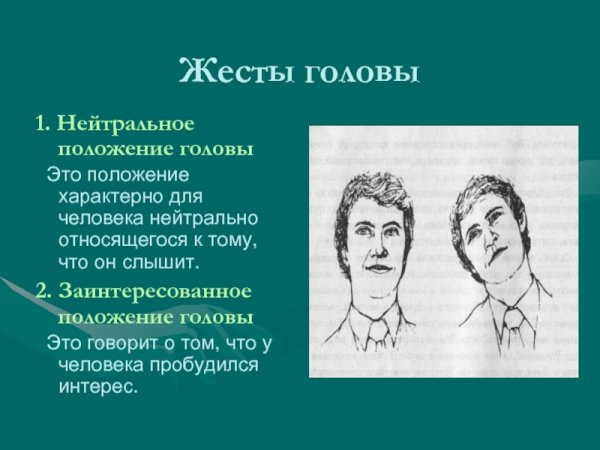 Положение головы жесты