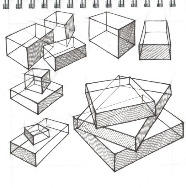 Кубы и параллелепипеды в перспективе