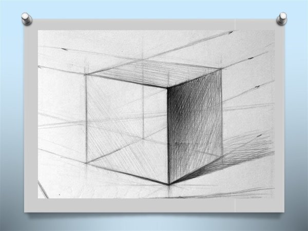 Куб в перспективе и сбоку