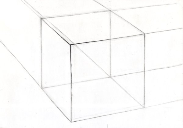 Поэтапное рисование куб