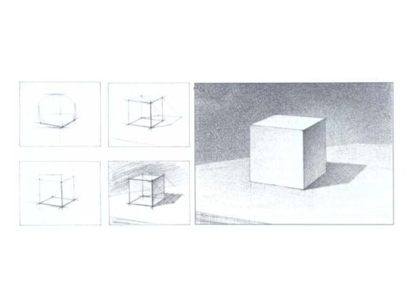 Последовательность построения Куба в перспективе