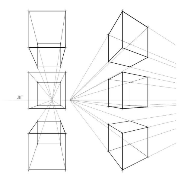 Четырёхгранная Призма в перспективе
